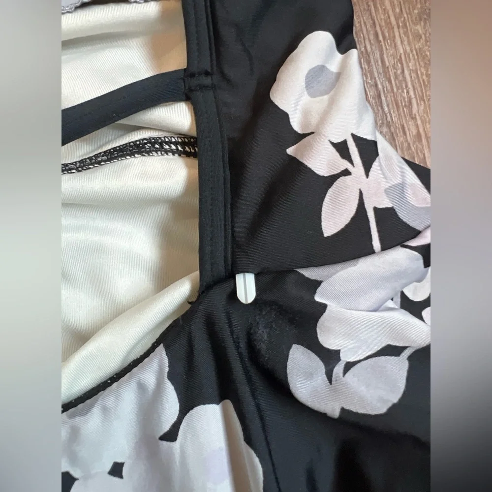 Kate Spade Black and White Spaghetti Strap One Piece